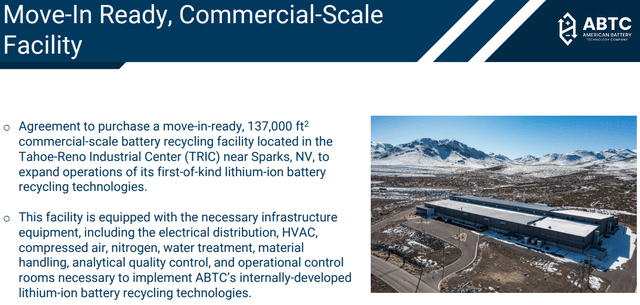 McCarran commercial-scale battery recycling facility