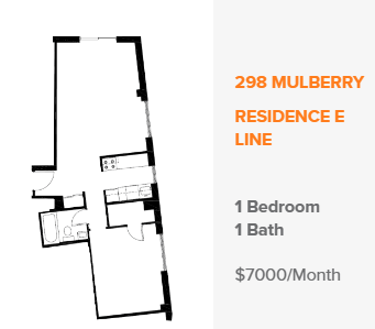 $7000/month rent for a one-bedroom apartment at 298 Mulberry St