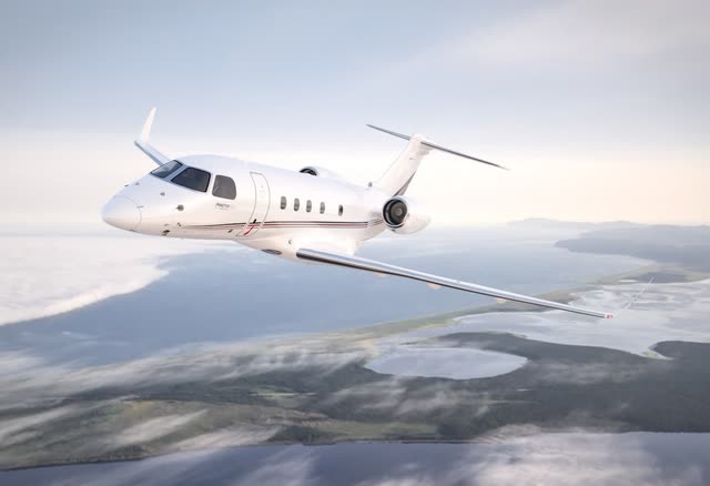 This picture shows the Embraer Praetor 500.