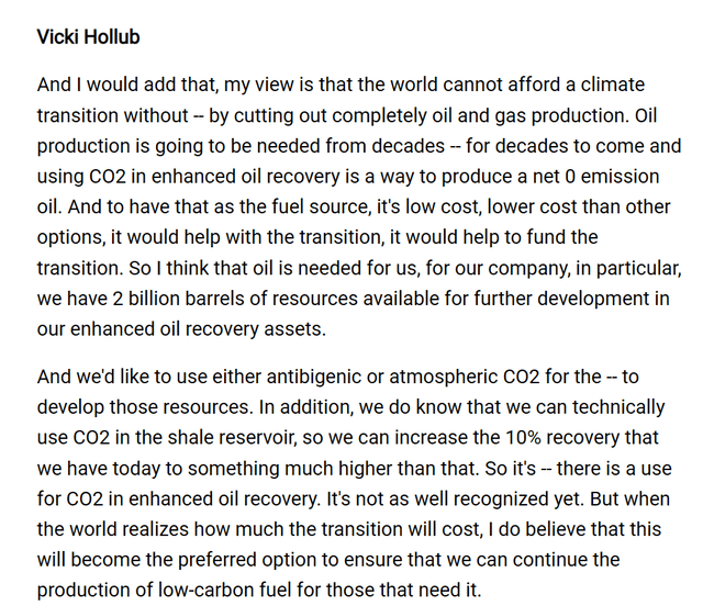 Vicki Holub, CEO, Occidental Petroleum Explaining The Ability Of Secondary Recovery To Increase Unconventional Well Production