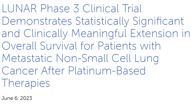 LUNAR study Novocure TTF