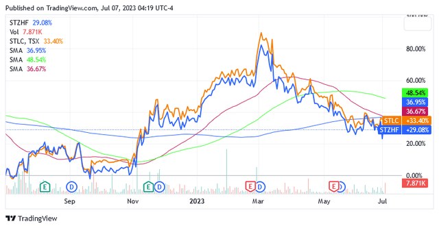 A graph of stock market Description automatically generated