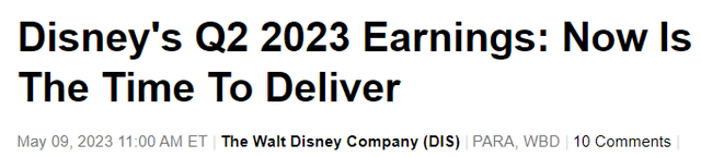 Disney: Now Is The Time to Deliver