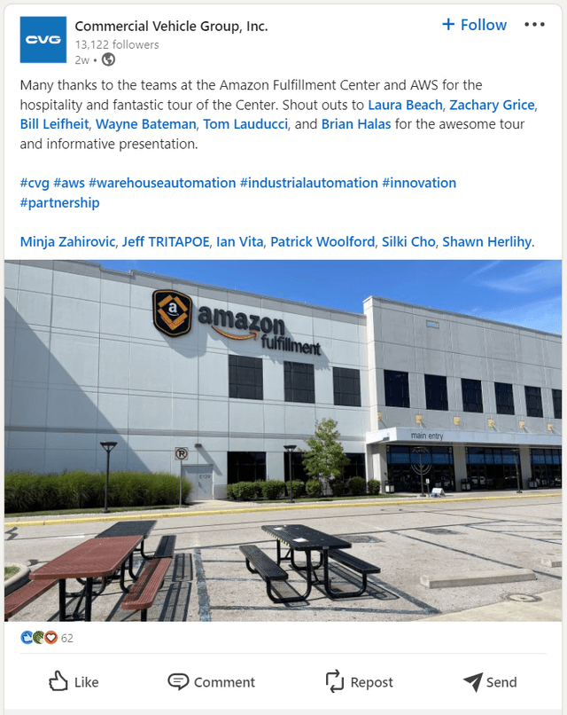 Screenshot of CVG LinkedIn Post