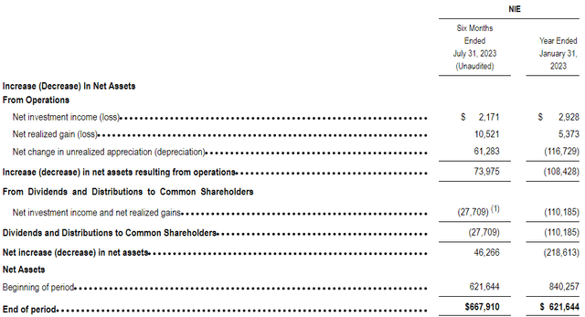 NIE Semi-Annual Report